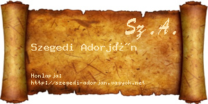 Szegedi Adorján névjegykártya